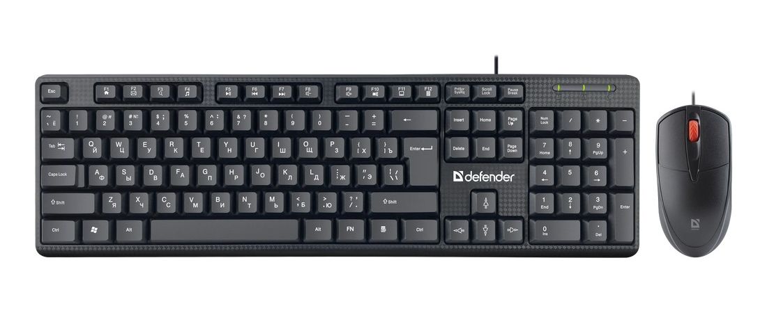 Комплект клавиатура и мышь Defender Line C-511 45511, черный Комплект клавиатура и мышь Defender Line C-511 45511, черный