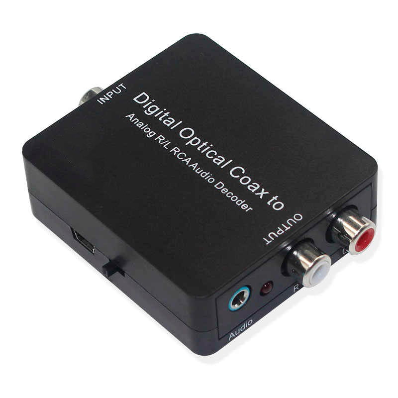 Адаптер - переходник, аудио-преобразователь для DTS 5.1 с оптики (Toslink/SPDIF) на jack 3.5mm (AUX), RCA, черный Адаптер - переходник, аудио-преобразователь для DTS 5.1 с оптики (Toslink/SPDIF) на jack 3.5mm (AUX), RCA, черный