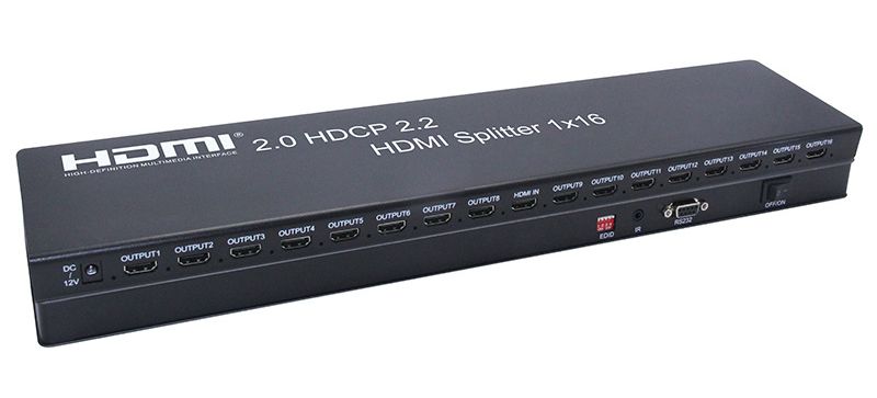Разветвитель - сплиттер HDMI 1x16, UHD 4K 60HZ, RS232, EDID (программируемый)