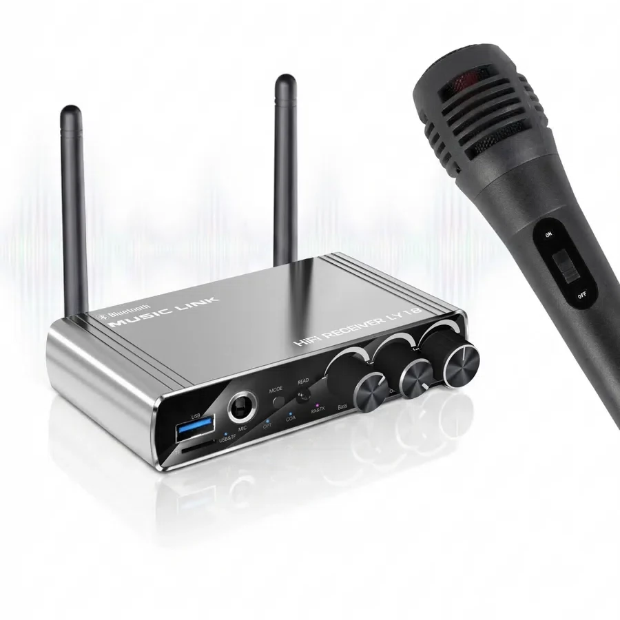 Караоке-система Аудио адаптер Hi-Fi LY18, микрофон проводной YS-102 с кабелем XLR - jack 6,35 мм