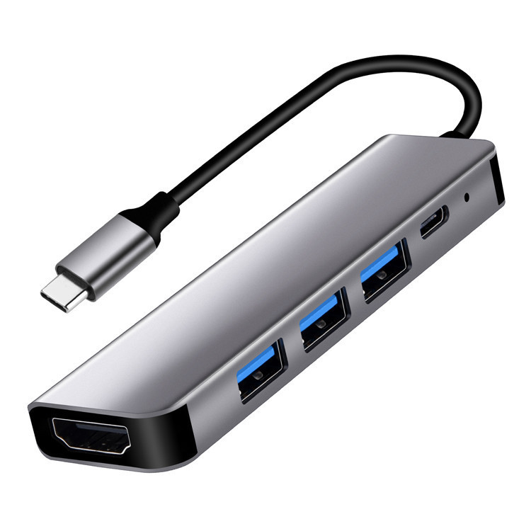 Адаптер - переходник - хаб USB3.1 Type-C на HDMI - USB-C PD - 3x USB3.0, серый Адаптер - переходник - хаб USB3.1 Type-C на HDMI - USB-C PD - 3x USB3.0, серый