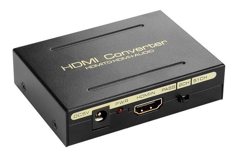 Адаптер - HDMI аудио экстрактор 4K 30Гц, черный Адаптер - HDMI аудио экстрактор 4K 30Гц, черный