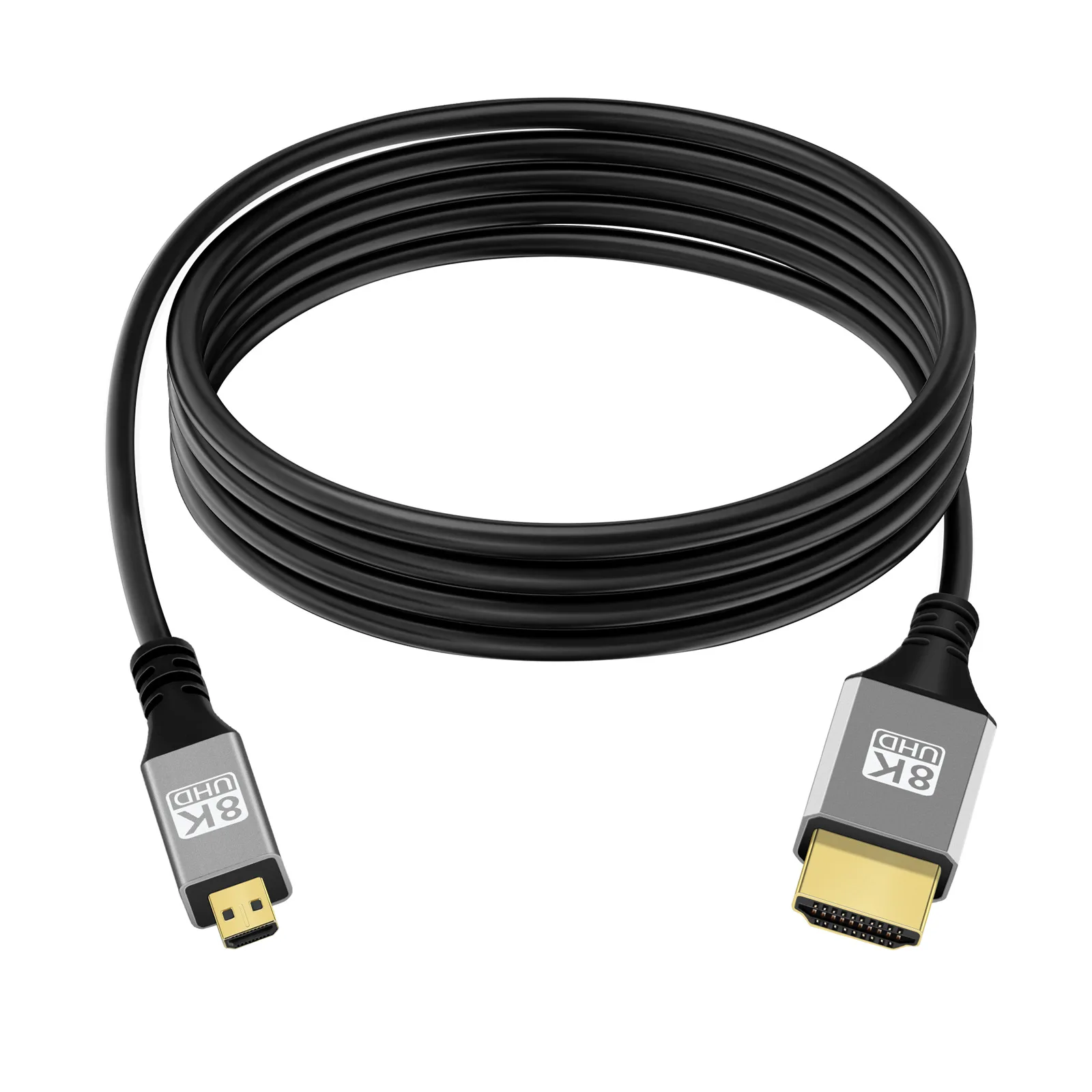 Кабель MicroHDMI - HDMI 2.1 8K60Hz, папа-папа, 1,5 метра, черный