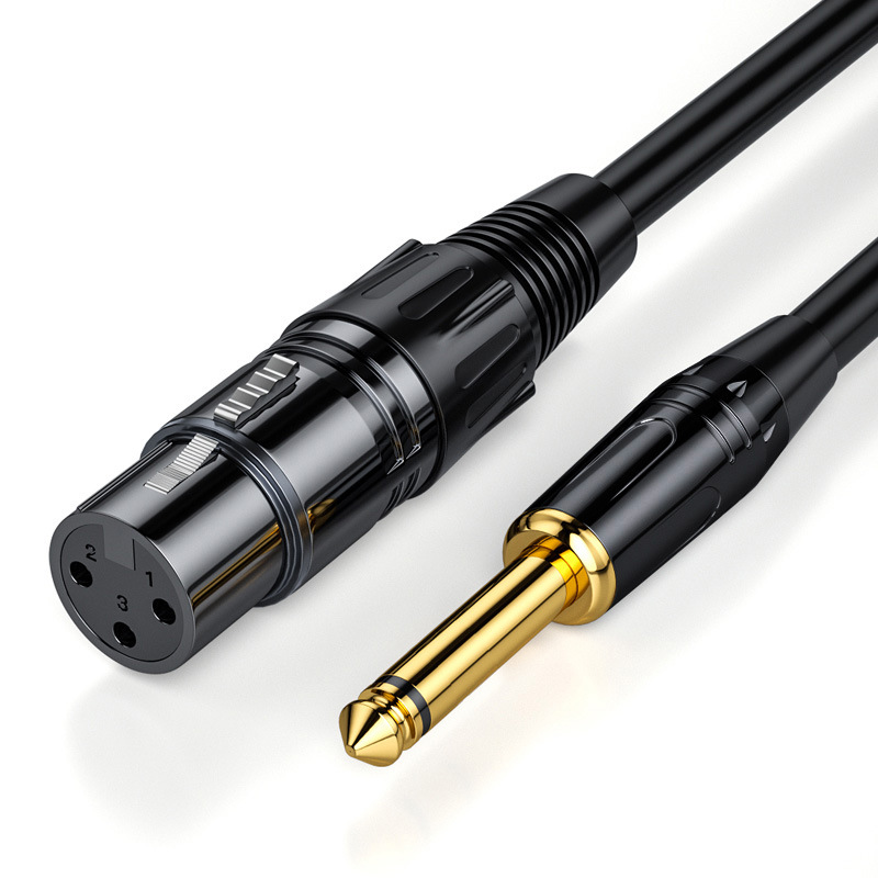 Аудиокабель микрофонный jack 6.35mm - XLR двухжильный для микшера, караоке, папа-мама, 15 метров, черный Аудиокабель микрофонный jack 6.35mm - XLR двухжильный для микшера, караоке, папа-мама, 15 метров, черный
