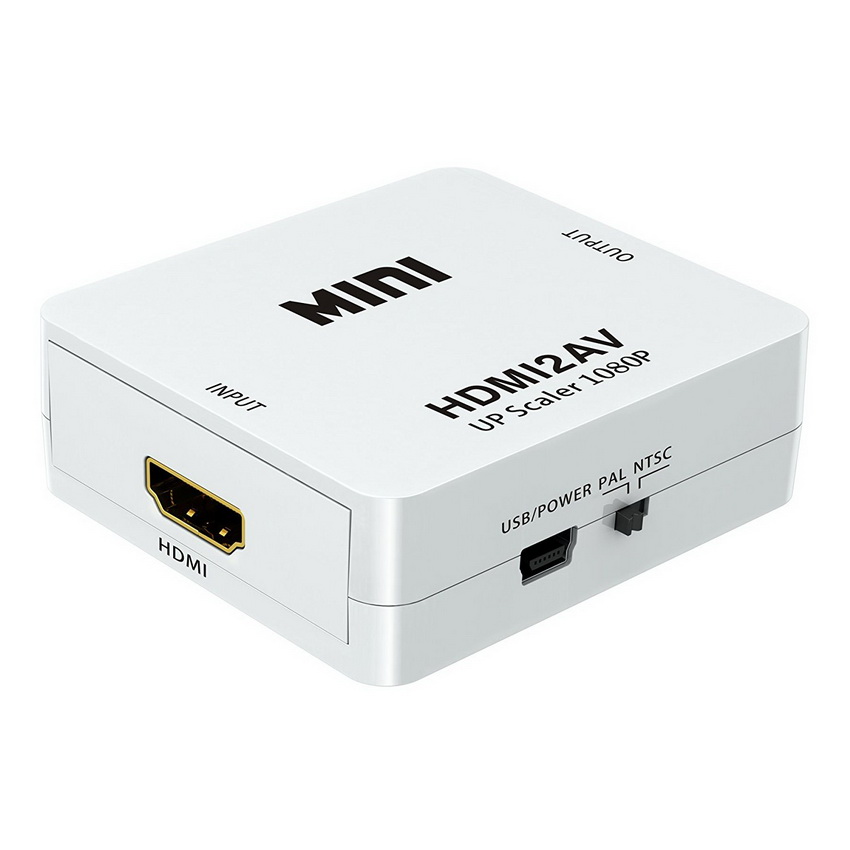 Адаптер - переходник HDMI на RCA (AV), белый Адаптер - переходник HDMI на RCA (AV), белый