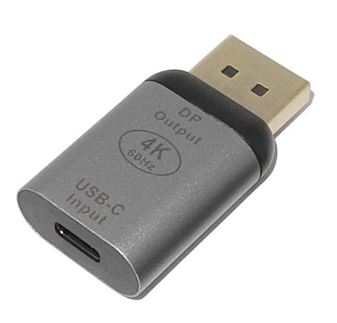 Адаптер - переходник DisplayPort - USB3.1 Type-С 4K, mini, серый Адаптер - переходник DisplayPort - USB3.1 Type-С 4K, mini, серый