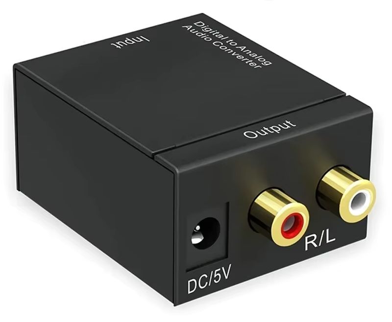 Адаптер - переходник, аудио-преобразователь с оптики (Toslink/SPDIF) на RCA, черный Адаптер - переходник, аудио-преобразователь с оптики (Toslink/SPDIF) на RCA, черный