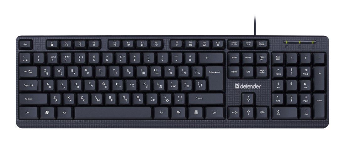 Клавиатура Defender Daily HB-162 45162, 1.8м, черный Клавиатура Defender Daily HB-162 45162, 1.8м, черный