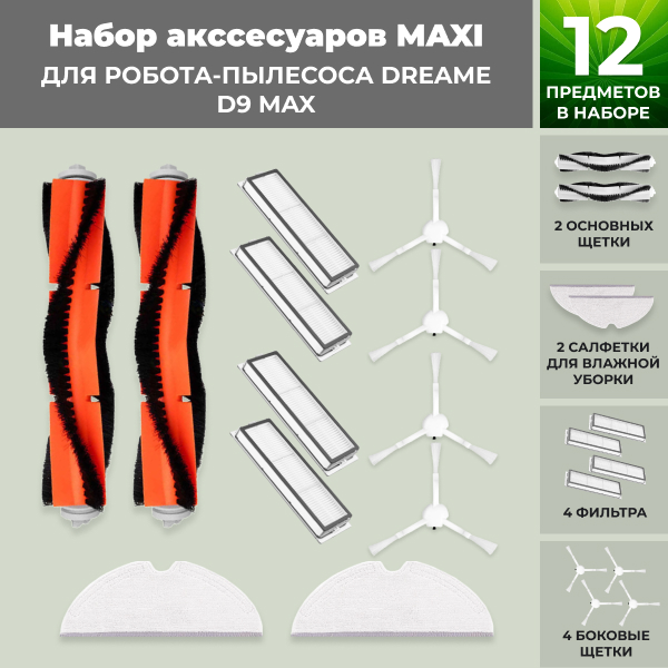 Набор аксессуаров Maxi для робота-пылесоса Dreame D9 Max Набор аксессуаров Maxi для робота-пылесоса Dreame D9 Max