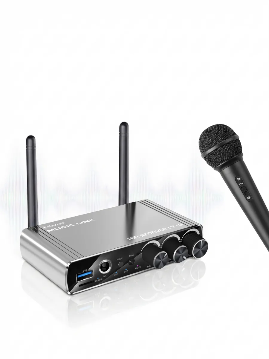 Караоке-система Аудио адаптер Hi-Fi LY18, микрофон проводной YS-02 с кабелем XLR - jack 6,35 мм