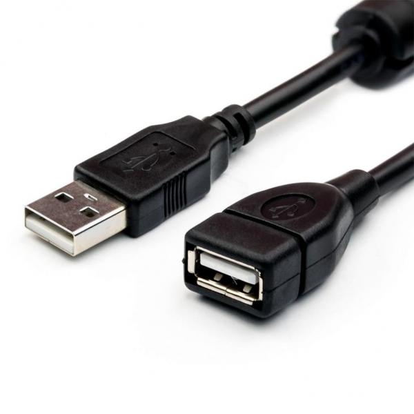 Кабель - удлинитель USB2.0, папа-мама, 1,5 метра, черный Кабель - удлинитель USB2.0, папа-мама, 1,5 метра, черный