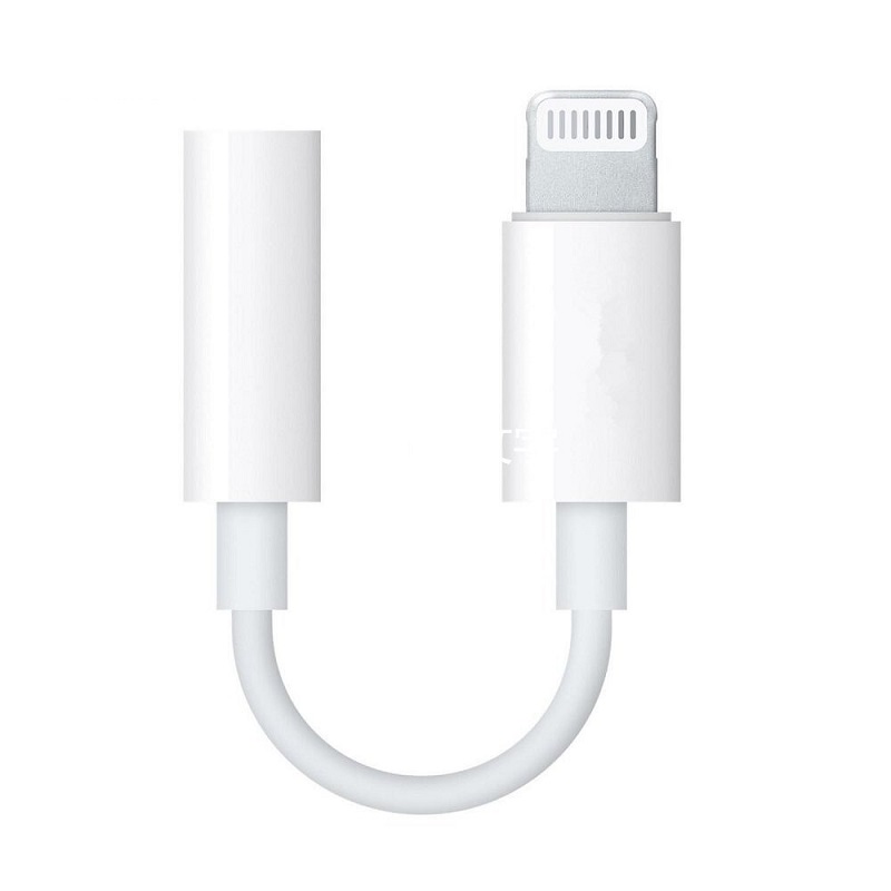 Адаптер - переходник Lightning - jack 3.5mm (AUX), белый Адаптер - переходник Lightning - jack 3.5mm (AUX), белый