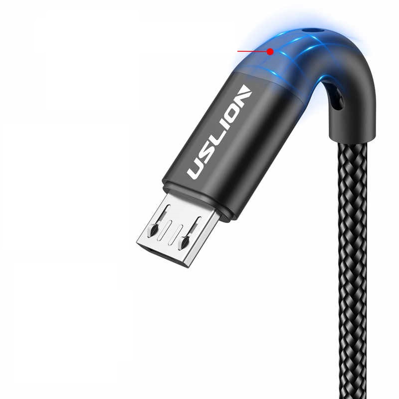 Зарядный USB дата кабель USLION MicroUSB для быстрой зарядки, 2.4A, 1м, черный Зарядный USB дата кабель USLION MicroUSB для быстрой зарядки, 2.4A, 1м, черный
