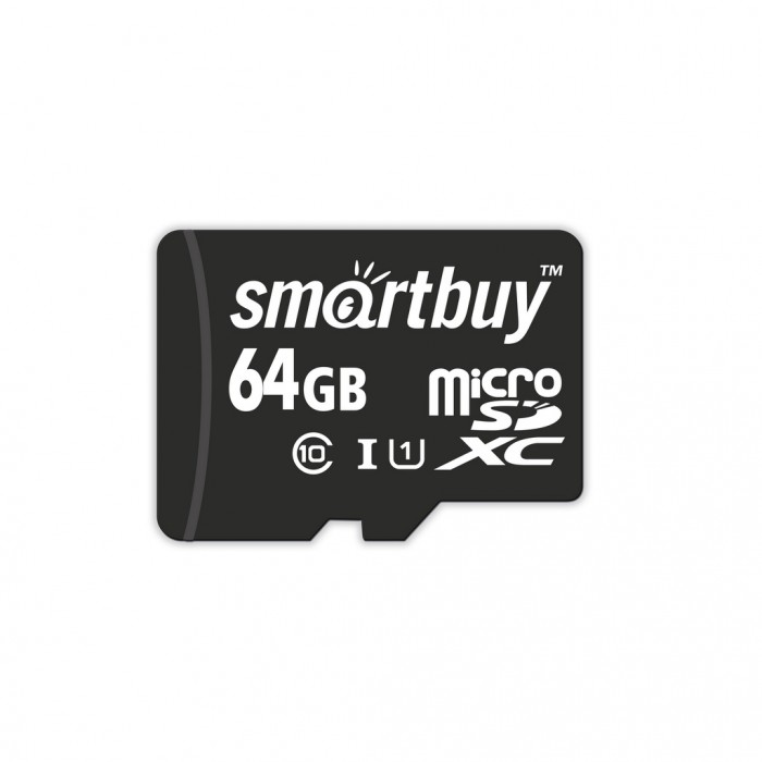 Карта памяти MicroSDXC 64Gb SmartBuy (SB64GBSDCL10-01), класс 10, SD-адаптер Карта памяти MicroSDXC 64Gb SmartBuy (SB64GBSDCL10-01), класс 10, SD-адаптер