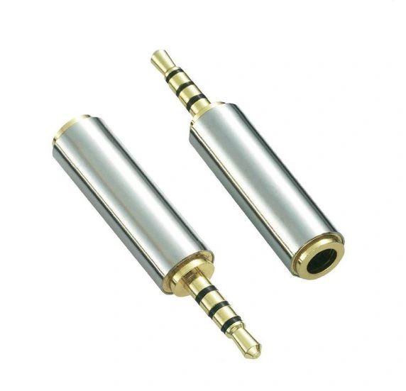 Адаптер - переходник jack 2.5mm - jack 3.5mm (AUX), серебро Адаптер - переходник jack 2.5mm - jack 3.5mm (AUX), серебро