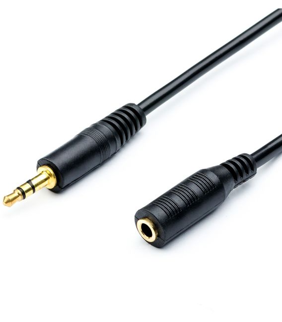 Кабель jack 3.5mm (AUX), папа-мама, 1,5 метра, черный Кабель jack 3.5mm (AUX), папа-мама, 1,5 метра, черный
