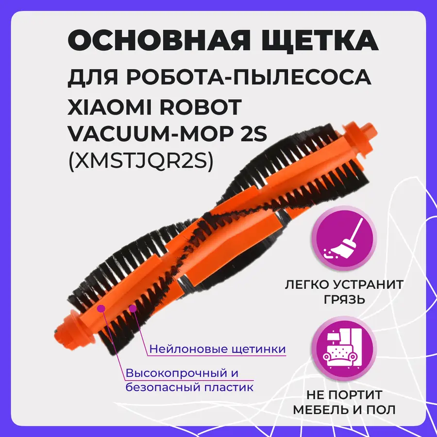 Основная щетка для робота-пылесоса Xiaomi Robot Vacuum-Mop 2S (XMSTJQR2S)