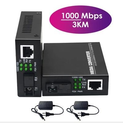 Медиаконвертер - удлинитель - коммутатор оптический 1xRJ45 10/100/1000MB - 1xSC до 3км одномодовый одноволоконный, комплект Медиаконвертер - удлинитель - коммутатор оптический 1xRJ45 10/100/1000MB - 1xSC до 3км одномодовый одноволоконный, комплект