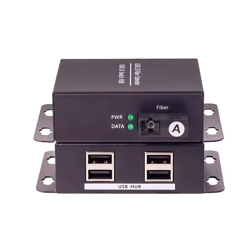Удлинитель USB2.0 1х4 по оптическому SC кабелю до 20км, комплект, черный