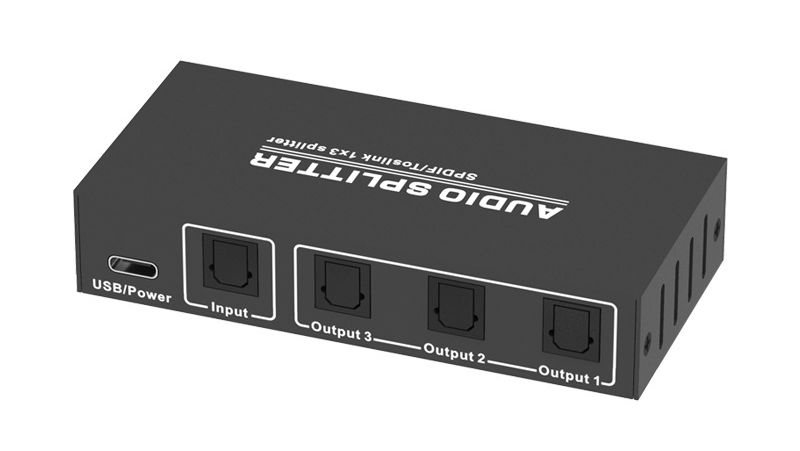Цифровой аудио разветвитель - сплиттер 1x3 оптический (Toslink/SPDIF), активный, черный Цифровой аудио разветвитель - сплиттер 1x3 оптический (Toslink/SPDIF), активный, черный