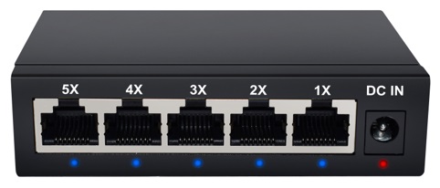 Сетевой свитч – LAN разветвитель – хаб RJ45 на 5 портов, 10/100 Мбит/с, металлический корпус, черный