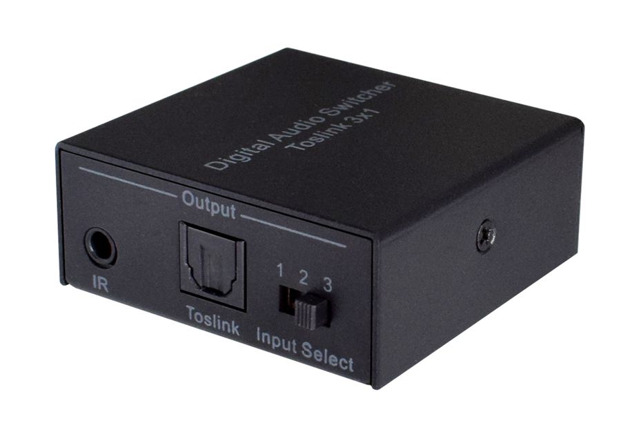Цифровой аудио переключатель - свитч 3x1 оптический (Toslink/SPDIF), с пультом ДУ, черный Цифровой аудио переключатель - свитч 3x1 оптический (Toslink/SPDIF), с пультом ДУ, черный