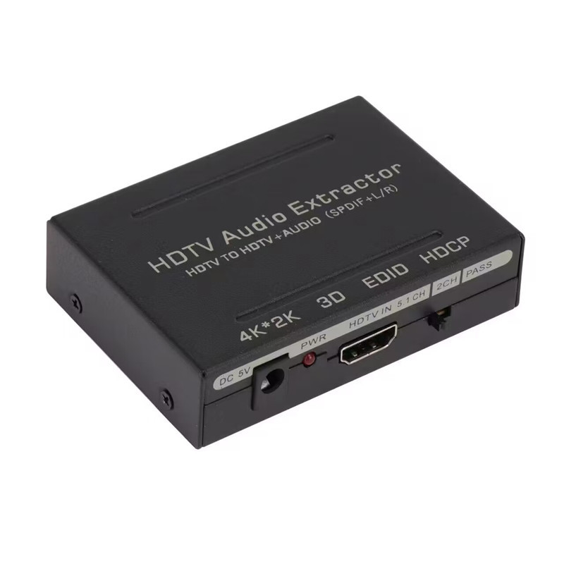 Адаптер - HDMI аудио экстрактор 4K  - оптика (Toslink/SPDIF) - jack 3.5mm (AUX), черный