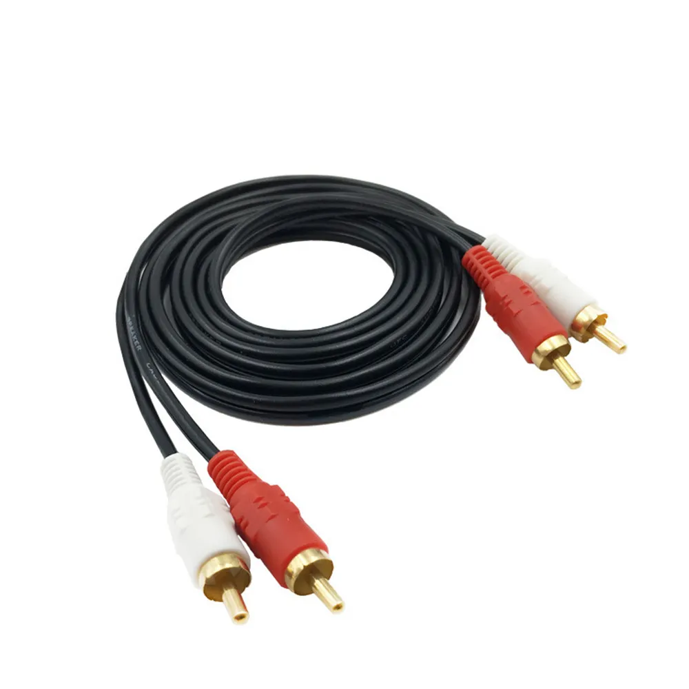 Кабель 2x RCA - 2x RCA, папа-папа, 1,5 метра, черный