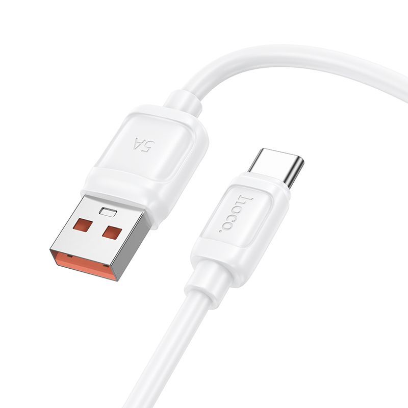Зарядный USB дата кабель HOCO X115 Type-C, 100W, 5A, 1 м, белый