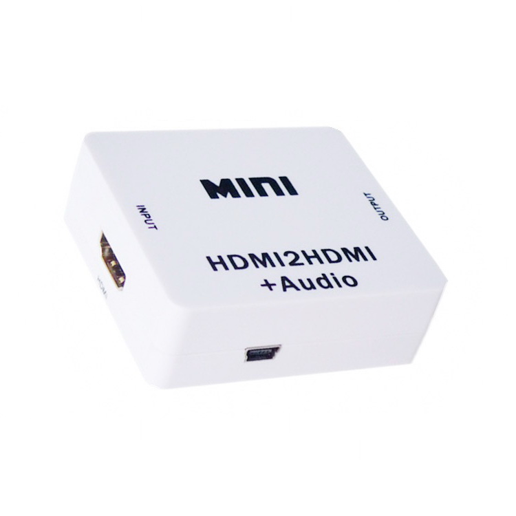 Адаптер - переходник HDMI - HDMI - jack 3.5mm (AUX), белый Адаптер - переходник HDMI - HDMI - jack 3.5mm (AUX), белый