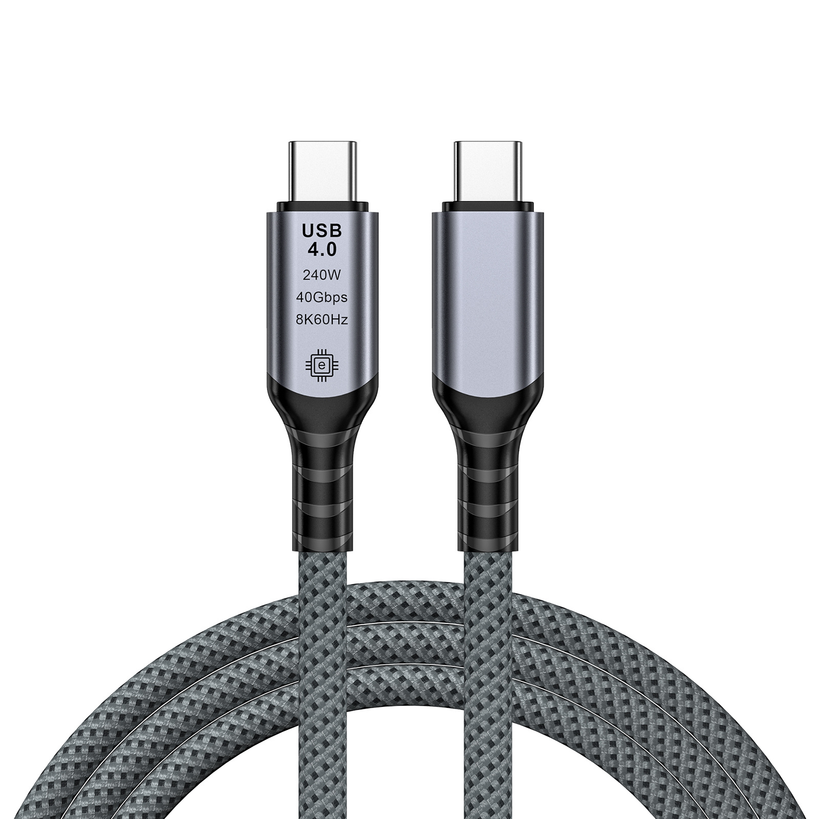 Кабель USB4.0 Type-C чип E-Marker, 8K 60Гц / 4K 144Гц, 40 Гбит/с, PD 240W (48V/5A), поддержка Thunderbolt 3/4, 0,5 метра