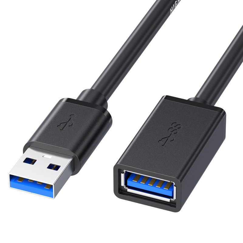 Кабель - удлинитель USB3.0, папа-мама, экранированный, 1 метр, черный