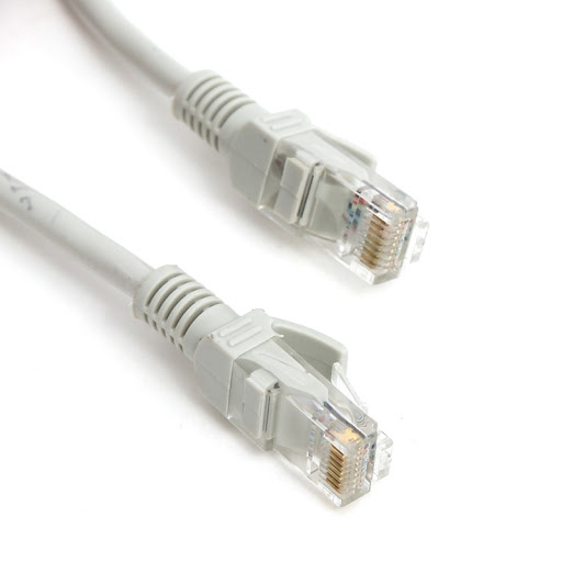 Сетевой кабель - витая пара - патчкорд RJ45 (LAN) CAT-5E, 2 метра, белый