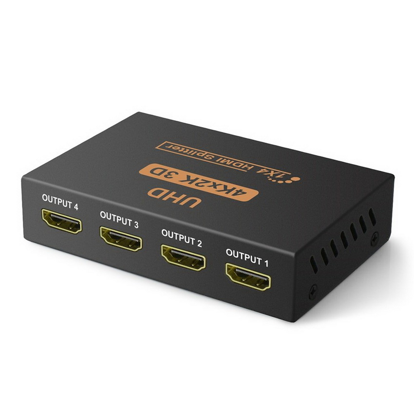 Адаптер - разветвитель - сплиттер 1×4 HDMI, UltraHD 4K 3D, активный, черный