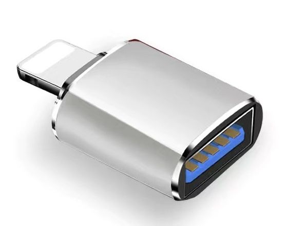 Адаптер - переходник Lightning - USB3.0, серебро Адаптер - переходник Lightning - USB3.0, серебро