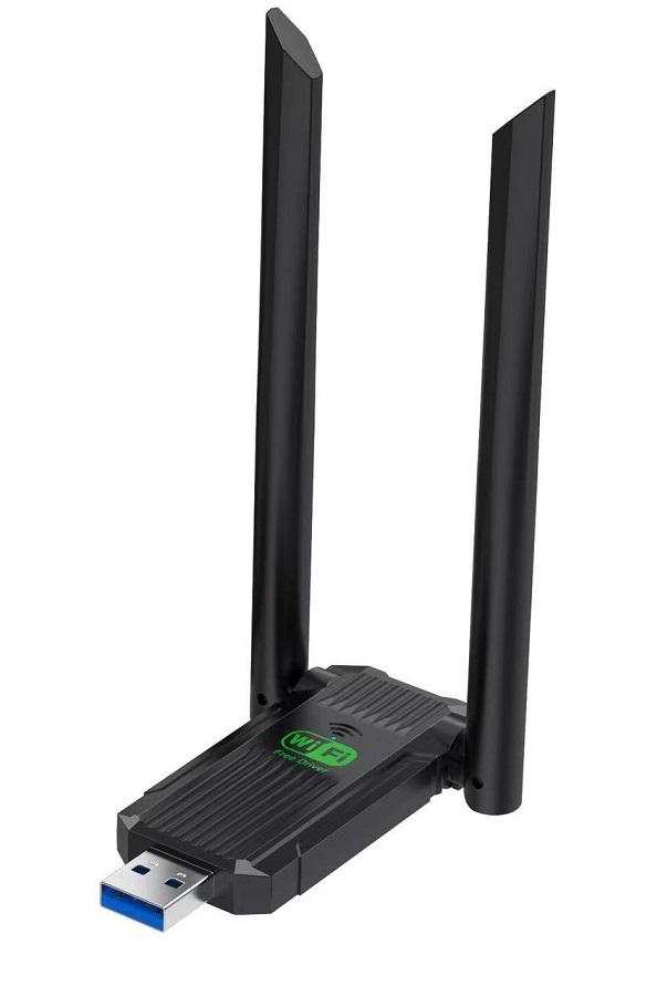 Адаптер - беспроводной Wi-Fi-приемник USB3.0 PRO, две усиленные антенны, до 1300 Мбит/с, двухдиапазонный - 2.4GHz/5.8GHz, (Free Driver)