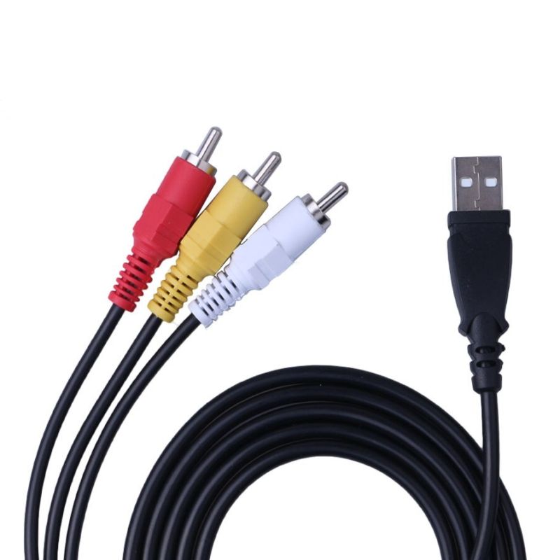 Кабель - переходник USB2.0 - 3x RCA (AV), 1,5 метра, черный Кабель - переходник USB2.0 - 3x RCA (AV), 1,5 метра, черный
