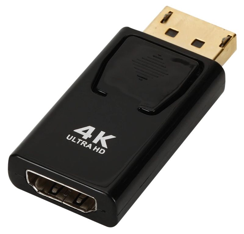 Адаптер - переходник DisplayPort - HDMI 4K mini, черный Адаптер - переходник DisplayPort - HDMI 4K mini, черный