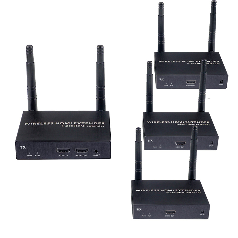 Удлинитель сигнала HDMI по Wi-Fi до 200 метров, активный, FullHD 1080p, комплект 1 передатчик + 3 приемника, черный Удлинитель сигнала HDMI по Wi-Fi до 200 метров, активный, FullHD 1080p, комплект 1 передатчик + 3 приемника, черный