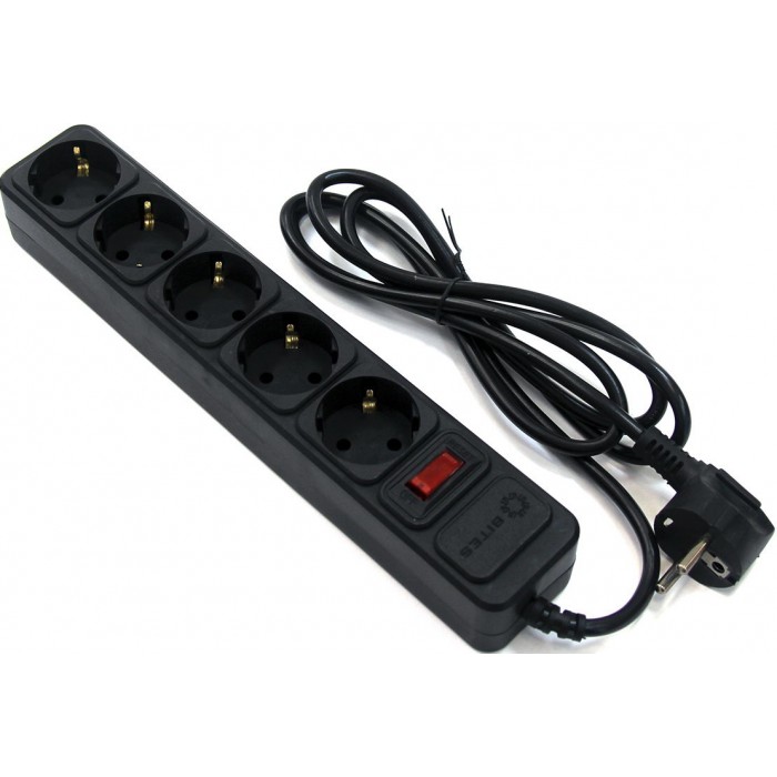 Сетевой фильтр 5bites SP5B-118 5S, 3х0.75мм2, 1,8м, черный Сетевой фильтр 5bites SP5B-118 5S, 3х0.75мм2, 1,8м, черный