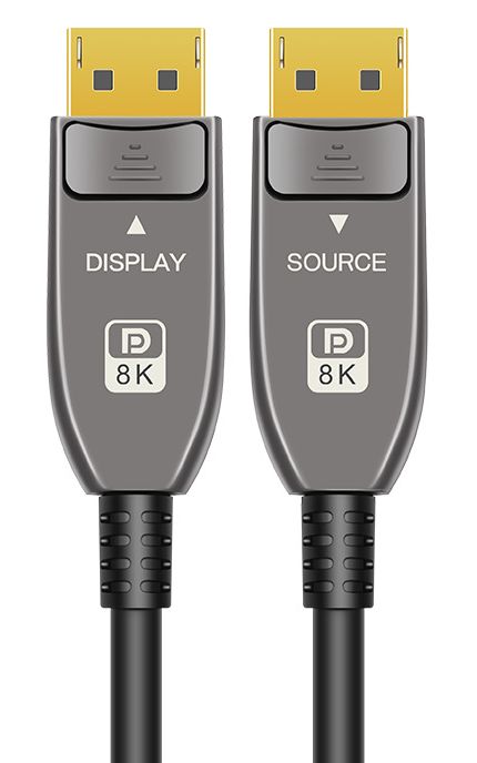 Кабель оптический DisplayPort v2.1 (DP2.1) 16K 30Гц / 4K 240Гц / 2K 300Гц / FHD 360Гц, 52 Гбит/с, 12 бит, 20 метров