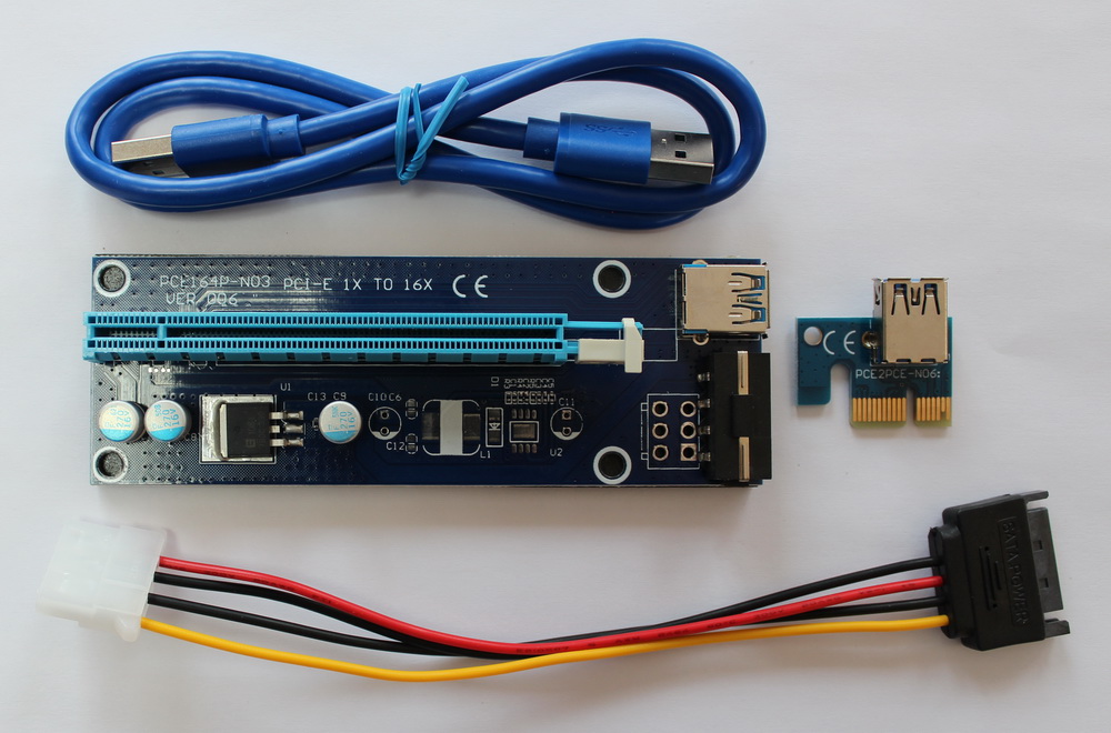 Адаптер - райзер USB3.0 PCI-E 1X на 16X, MOLEX (ver.006/ver.006c) Адаптер - райзер USB3.0 PCI-E 1X на 16X, MOLEX (ver.006/ver.006c)