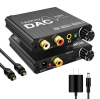 Адаптер - переходник, аудио-преобразователь с оптики (Toslink/SPDIF) на jack 3.5mm (AUX) ver.02 PREMIUM, RCA, регулятор звука и баса, черный