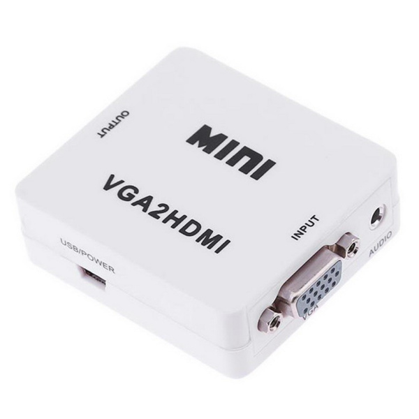 Адаптер - переходник VGA на HDMI, белый Адаптер - переходник VGA на HDMI, белый
