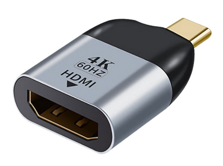 Адаптер - переходник USB3.1 Type-С - HDMI 4K 60Hz mini, серебро
