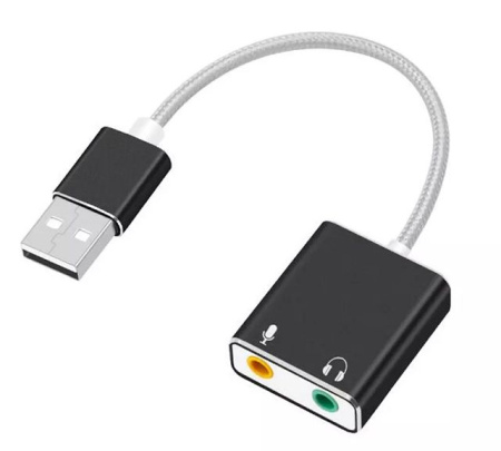 Звуковой адаптер - внешняя звуковая карта USB Hi-Fi 3D 2.1/7.1-канальная, кабель, черный