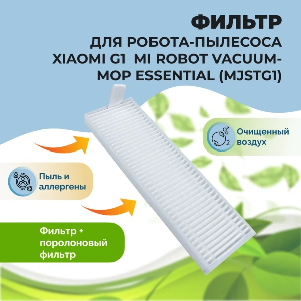 Фильтр для робота-пылесоса Xiaomi G1 Mi Robot Vacuum-Mop Essential (MJSTG1) Фильтр для робота-пылесоса Xiaomi G1 Mi Robot Vacuum-Mop Essential (MJSTG1)