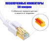 Сетевой кабель RJ45 - витая пара - патчкорд SFTP CAT-8 40 Гбит/с POE, бескислородная медь, двойное экранирование, 26 AWG, 1 метр, белый