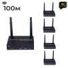 Удлинитель HDMI сигнала по Wi-Fi до 100 метров, UltraHD 4K, 1 приемник + 4 передатчика