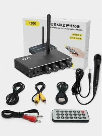 Караоке-система Аудио адаптер Hi-Fi J200, микрофон проводной YS-102 с кабелем XLR - jack 6,35 мм